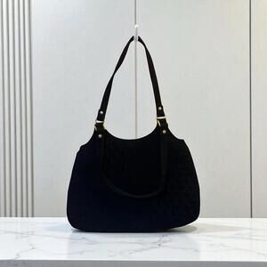 Vera Bradley Quilted Solid Black Shoulder Purse Bag double handle classic clean